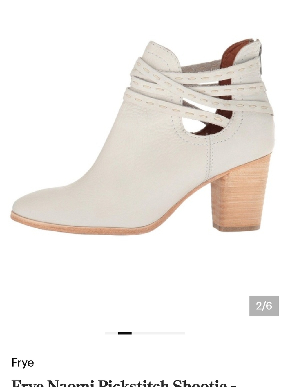 Frye Off-White Leather Ankle Boot with Stacked Heel